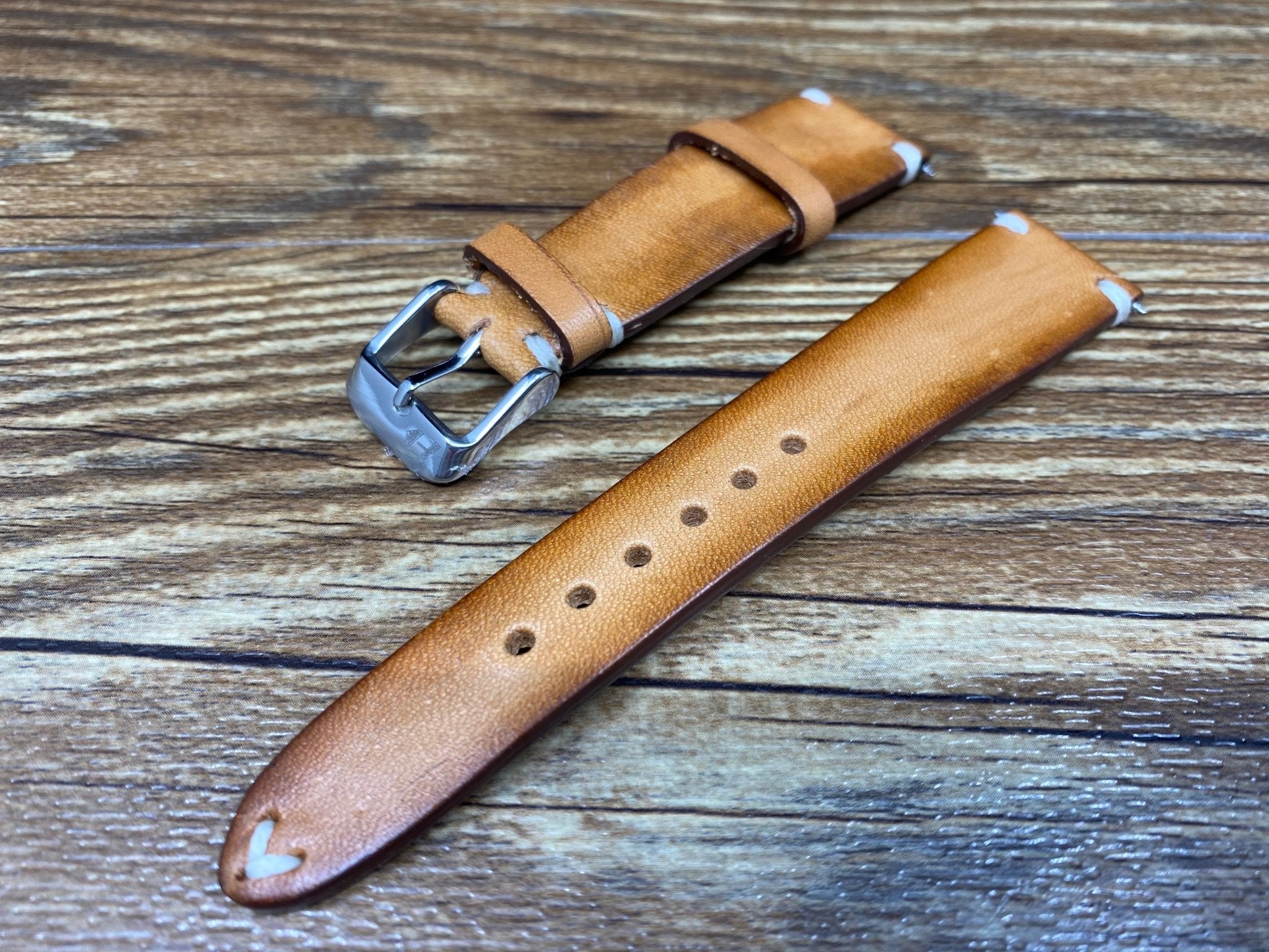 Brown leather discount watch strap replacement