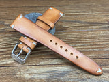 Leather Watch Straps 20mm, Vintage Brown Leather Mens Wrist Watch Band Replacement, Personalise Christmas Gift idea, Hand Stitched Vintage Faded Brown Leather Watch Straps, Watch Straps 19mm for Rolex
