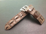 Panerai Watch Strap, Brown Alligator Watch band, Leather Watch Strap, 24mm 26mm Watch Strap replacement - eternitizzz-straps-and-accessories