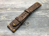 Leather Watch Strap, Rolex Watch Strap,  Leather Watch Band, 20mm, Brown Washed Antique, 19mm watch strap, 18mm Two piece watch Strap - eternitizzz-straps-and-accessories