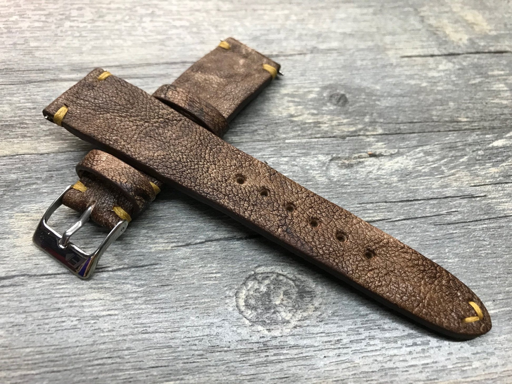 Leather Watch Strap, Leather Watch band 20mm, Brown Watch Strap 21mm