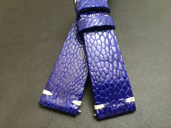 Rolex Watch Strap, Leather Watch Band, 20mm, 19mm, Ostrich Leg leather watch strap, Blue Watch Band, 18mm - eternitizzz-straps-and-accessories
