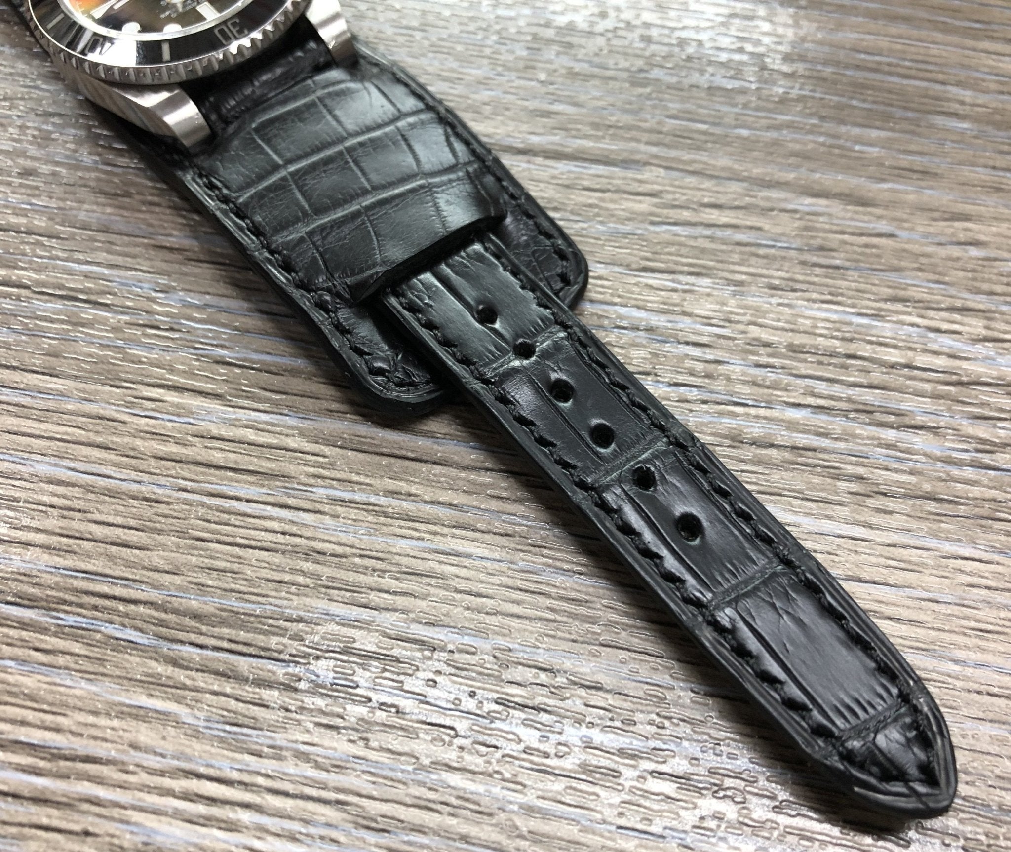 Leather Cuff Band Alligator Leather bund watch Strap for Rolex Daytona