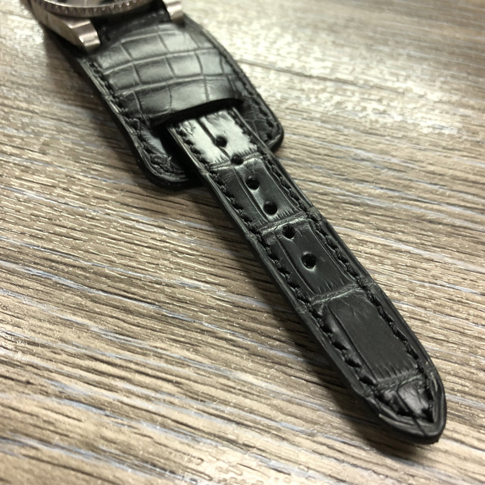 Leather Cuff Band Alligator Leather bund watch Strap for