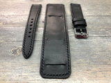 Newman Black Watch Straps 20mm, Genuine Leather Bund straps, leather cuff watch Straps, Mens wrist watchbands, Leather Watch Bracelets 19mm