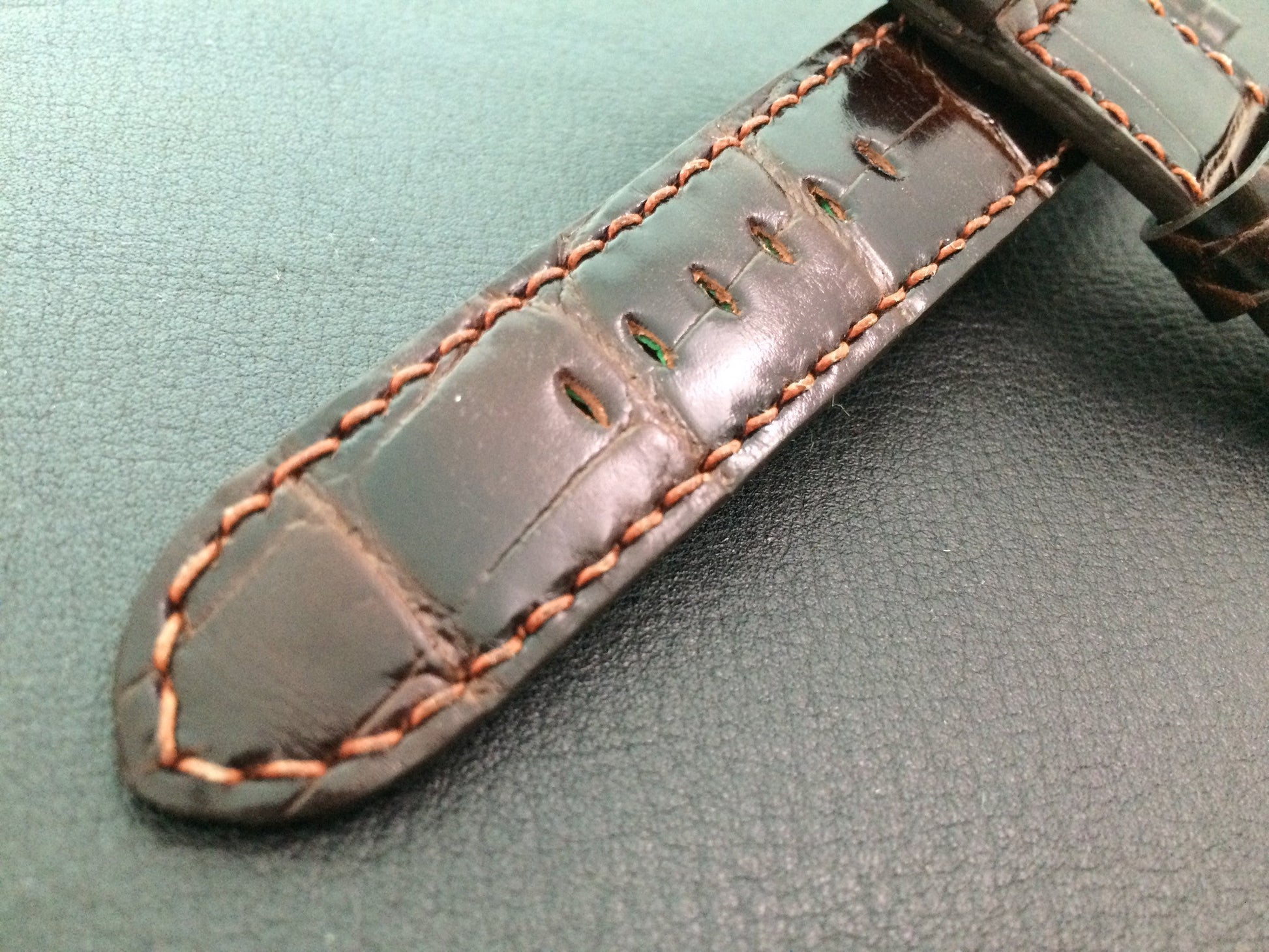 Panerai Watch Strap, Leather Watch Strap, Alligator Pattern, 24mm, 26mm Brown watch band replacement - eternitizzz-straps-and-accessories