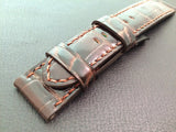 Panerai Watch Strap, Leather Watch Strap, Alligator Pattern, 24mm, 26mm Brown watch band replacement - eternitizzz-straps-and-accessories