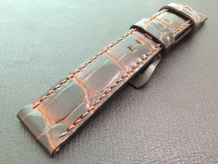 Panerai Watch Strap, Leather Watch Strap, Alligator Pattern, 24mm, 26mm Brown watch band replacement - eternitizzz-straps-and-accessories