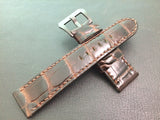 Panerai Watch Strap, Leather Watch Strap, Alligator Pattern, 24mm, 26mm Brown watch band replacement - eternitizzz-straps-and-accessories
