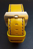 Panerai Watch Strap, Panerai Watch Band 26mm, Yellow Leather Watch Strap, 24mm - eternitizzz-straps-and-accessories