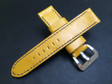 Panerai Watch Strap, Panerai Watch Band 26mm, Yellow Leather Watch Strap, 24mm - eternitizzz-straps-and-accessories