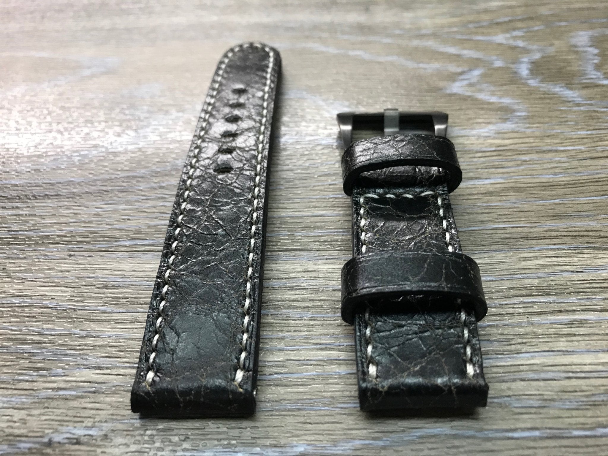 Panerai Watch Strap, Panerai Watch strap, Distress Black leather watch band, real leather watch strap, 24mm Watch Strap, 26mm Watch Band - eternitizzz-straps-and-accessories