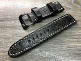 Panerai Watch Strap, Panerai Watch strap, Distress Black leather watch band, real leather watch strap, 24mm Watch Strap, 26mm Watch Band - eternitizzz-straps-and-accessories