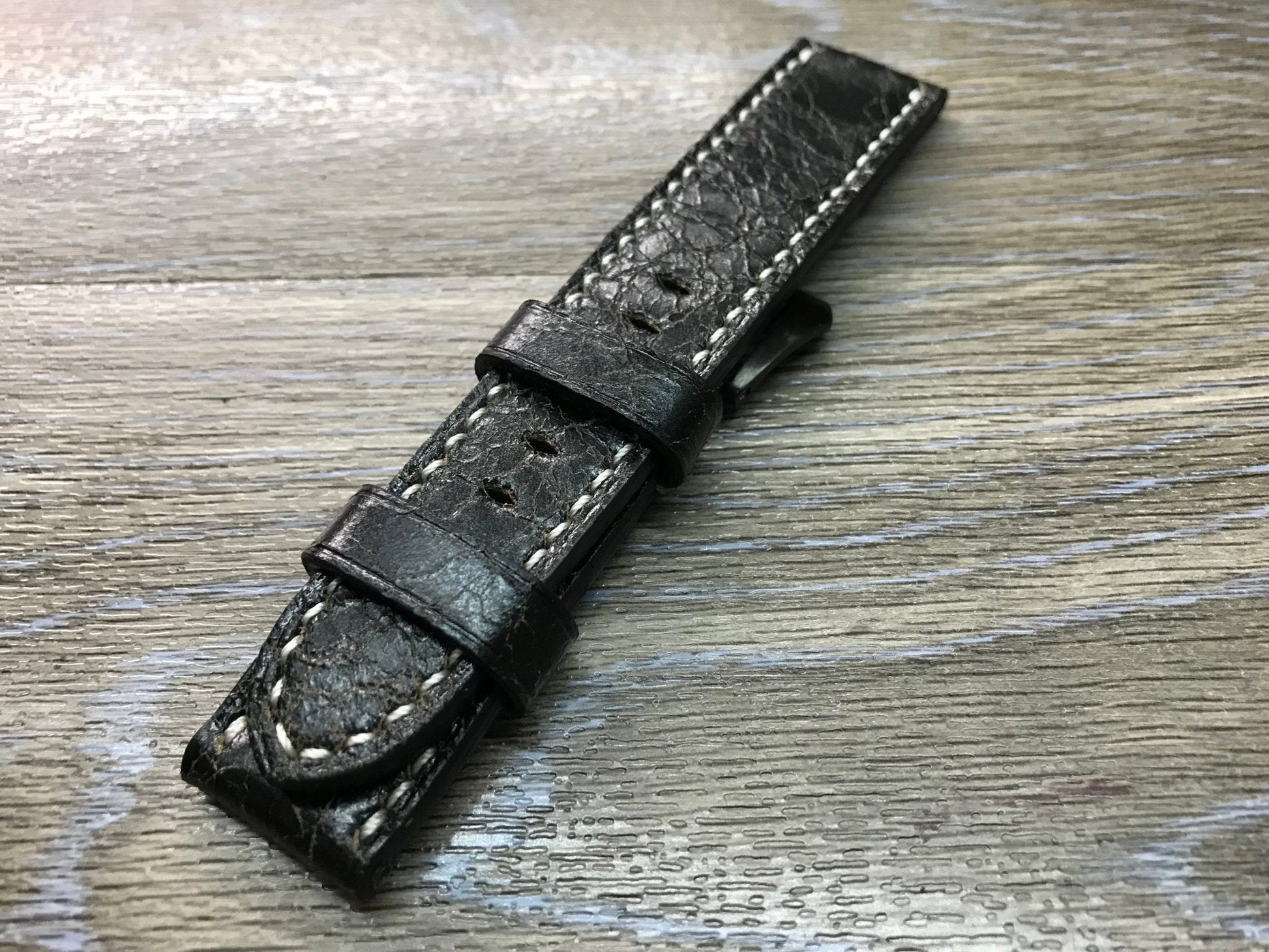 Panerai Watch Strap, Panerai Watch strap, Distress Black leather watch band, real leather watch strap, 24mm Watch Strap, 26mm Watch Band - eternitizzz-straps-and-accessories