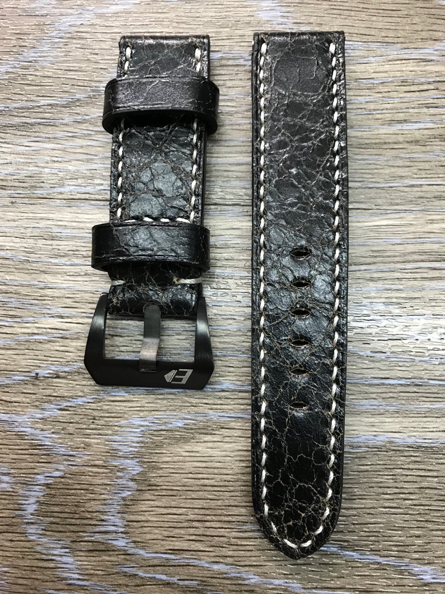Panerai Watch Strap, Panerai Watch strap, Distress Black leather watch band, real leather watch strap, 24mm Watch Strap, 26mm Watch Band - eternitizzz-straps-and-accessories