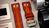Pilot Watch Strap, Aged Leather Watch Band 21mm, Mens Aviation Brown wrist Watch Band 22mm, Uhrenarmband aus Leder, Gift Ideas