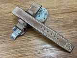 Pilot Watch Straps 22mm, Aviator Watch Band, Leather Watch Straps 21mm, Brown Leather 20mm Watchband Deployant Clasp Buckle, Gift Ideas