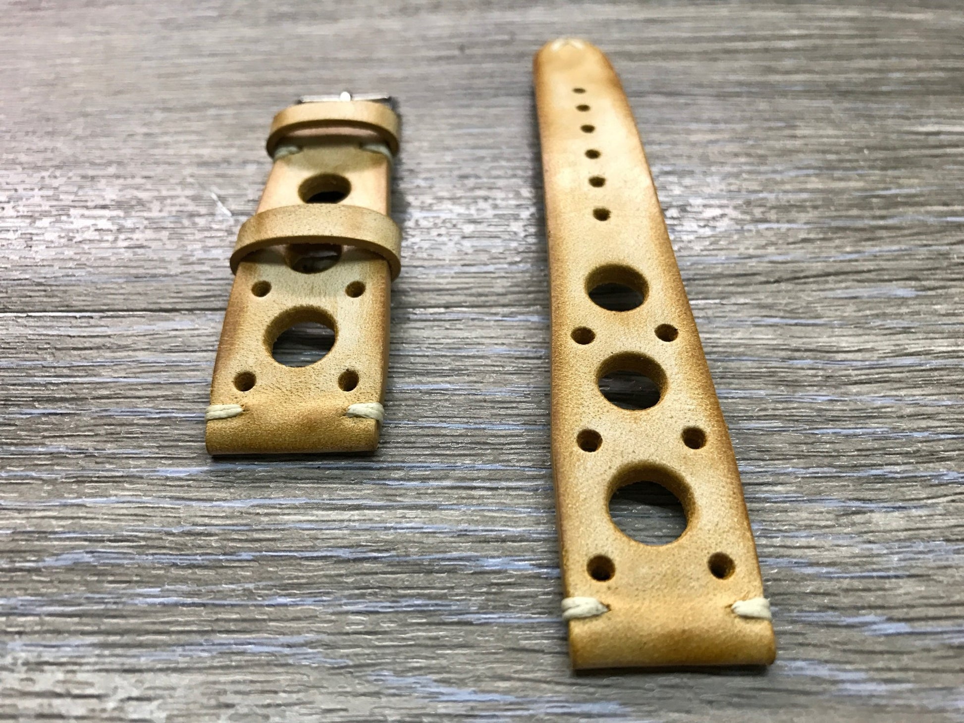 Racing Watch Straps, Leather watch band, Rally Watch straps, Vintage Beige watch band, 18mm 19mm 20mm Watch Straps, FREE SHIPPING - eternitizzz-straps-and-accessories