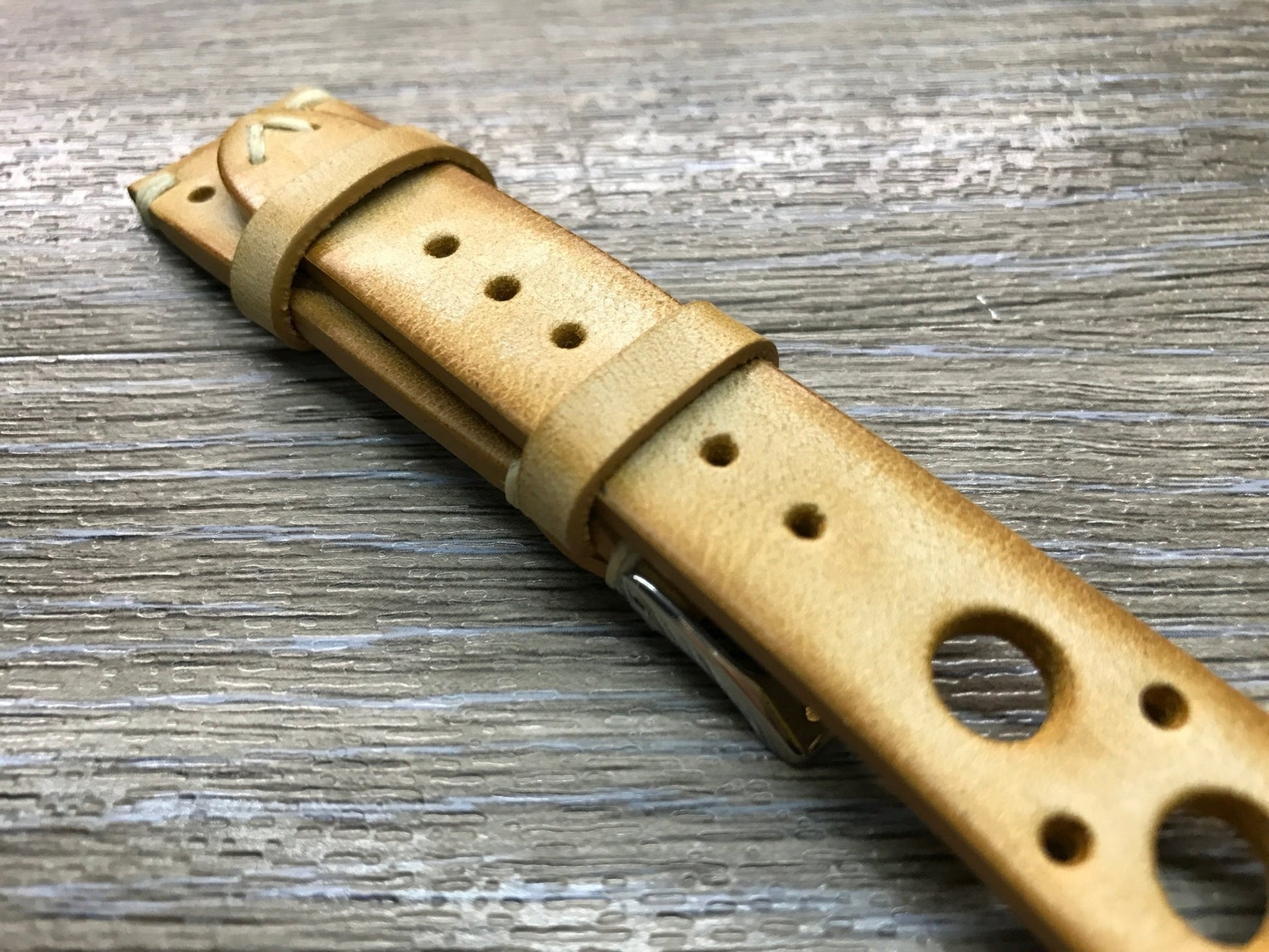 Racing Watch Straps, Leather watch band, Rally Watch straps, Vintage Beige watch band, 18mm 19mm 20mm Watch Straps, FREE SHIPPING - eternitizzz-straps-and-accessories