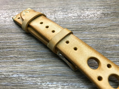 Racing Watch Straps, Leather watch band, Rally Watch straps, Vintage Beige watch band, 18mm 19mm 20mm Watch Straps, FREE SHIPPING - eternitizzz-straps-and-accessories