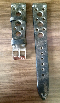 Rally & Racing Watch straps, Gray watch band, Leather watch Straps, 19mm watch strap, 18mm and 20mm watch band, FREE SHIPPING - eternitizzz-straps-and-accessories