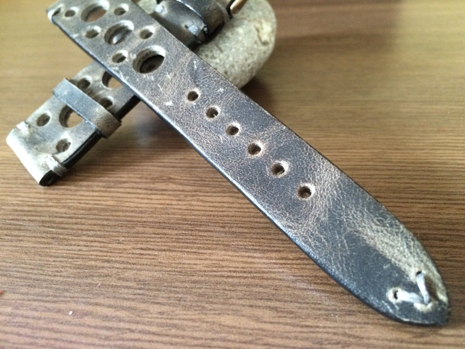 Rally & Racing Watch straps, Gray watch band, Leather watch Straps, 19mm watch strap, 18mm and 20mm watch band, FREE SHIPPING - eternitizzz-straps-and-accessories