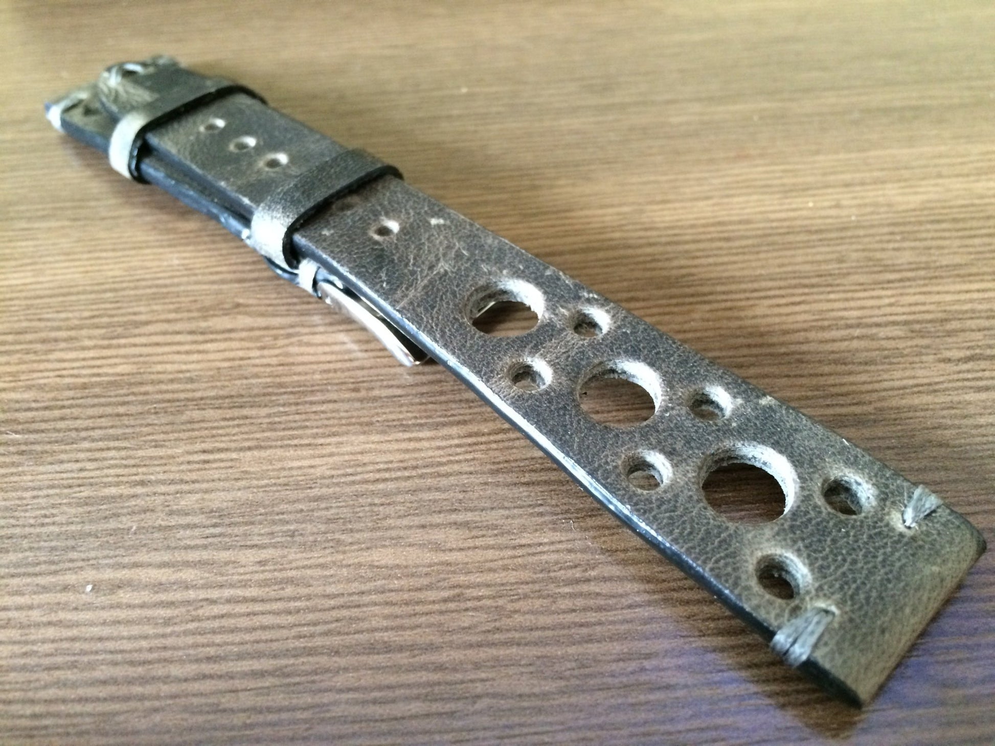 Rally & Racing Watch straps, Gray watch band, Leather watch Straps, 19mm watch strap, 18mm and 20mm watch band, FREE SHIPPING - eternitizzz-straps-and-accessories