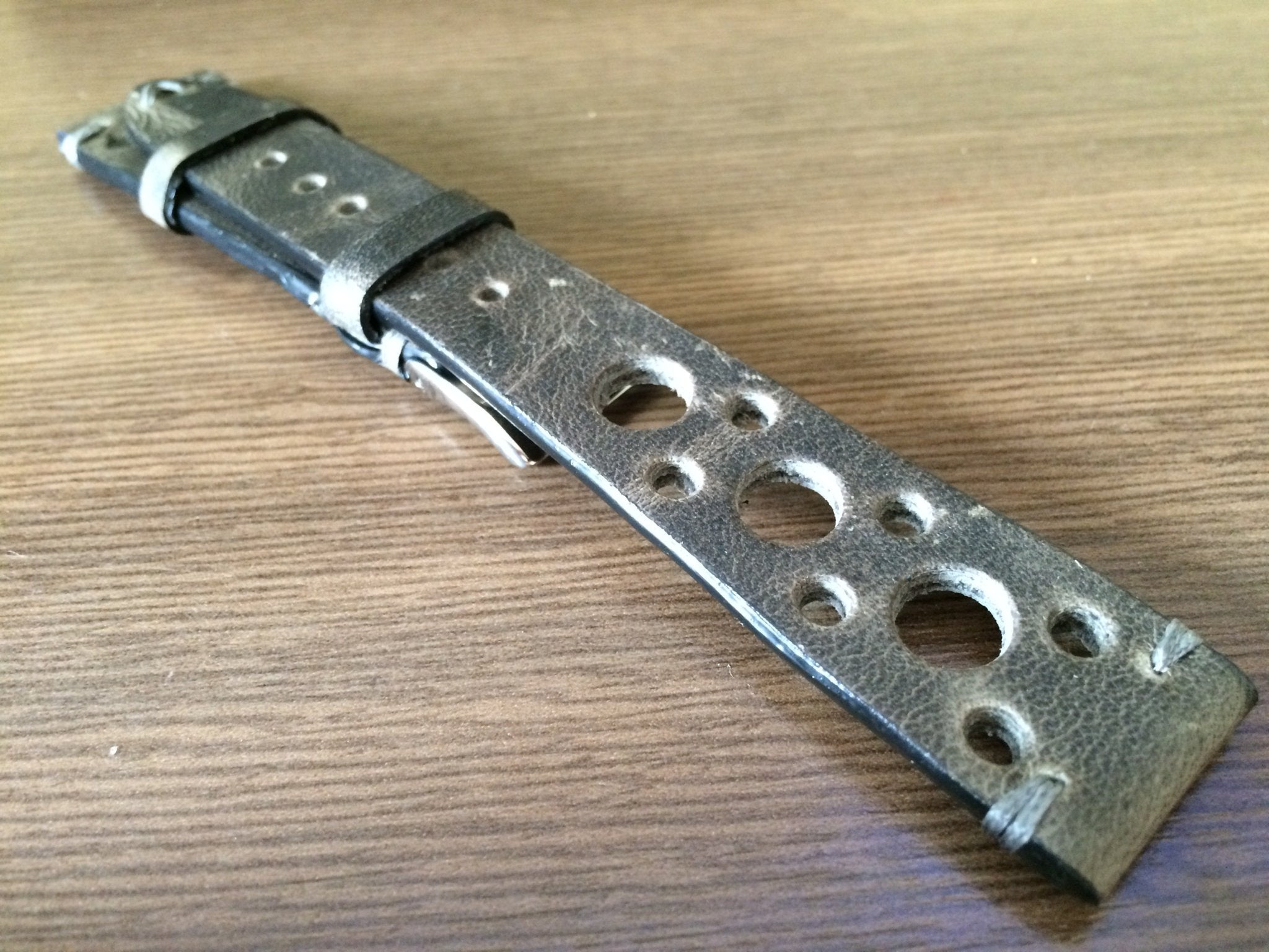 Rally & Racing Watch straps, Gray watch band, Leather watch Straps, 19mm watch strap, 18mm and 20mm watch band, FREE SHIPPING - eternitizzz-straps-and-accessories