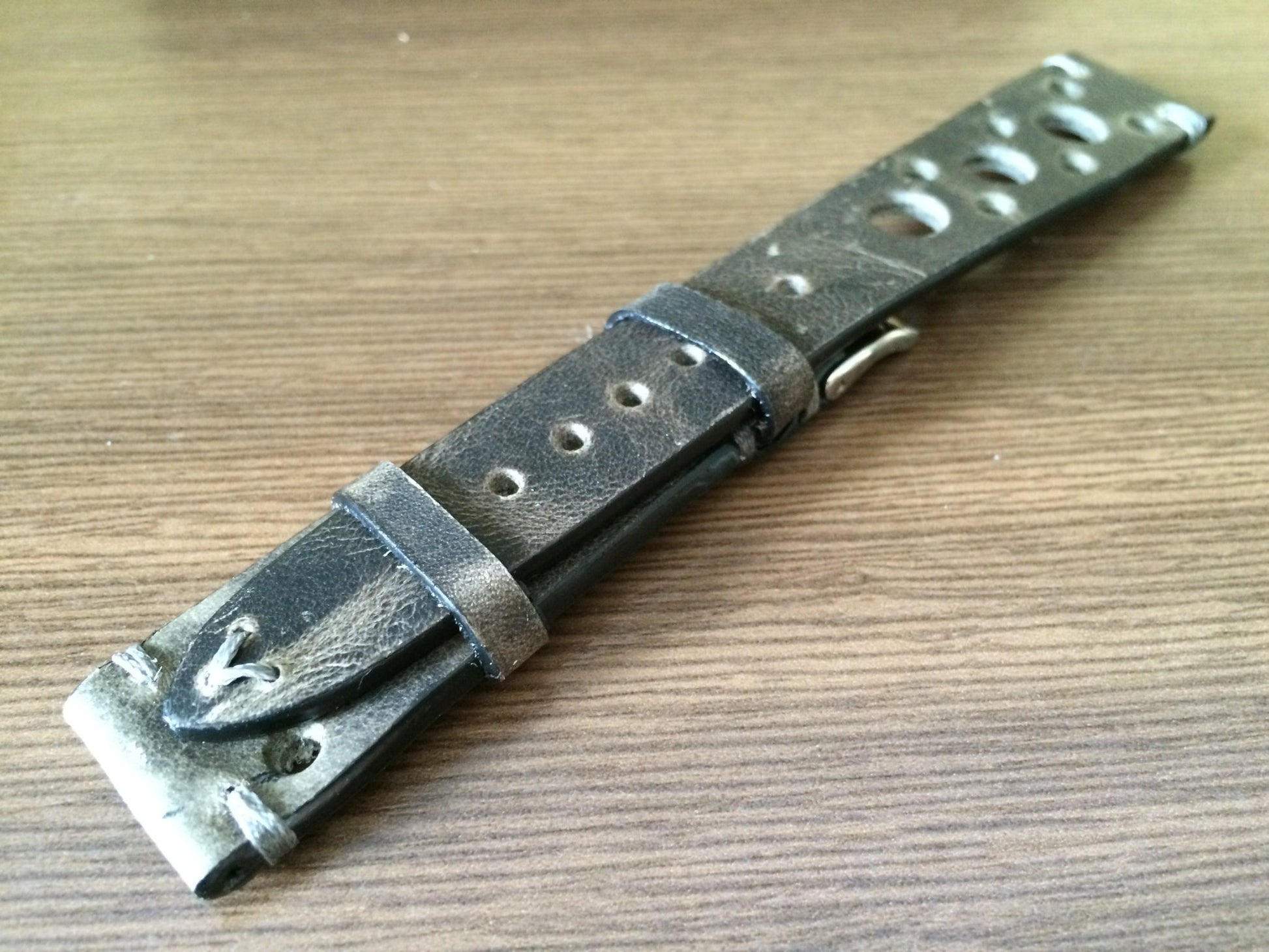 Rally & Racing Watch straps, Gray watch band, Leather watch Straps, 19mm watch strap, 18mm and 20mm watch band, FREE SHIPPING - eternitizzz-straps-and-accessories