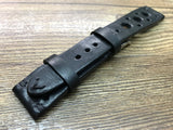 Rally & Racing Watch straps, Leather watch band, Black watch Straps, 20mm strap, 18mm 19mm and 20mm watch band, FREE SHIPPING - eternitizzz-straps-and-accessories