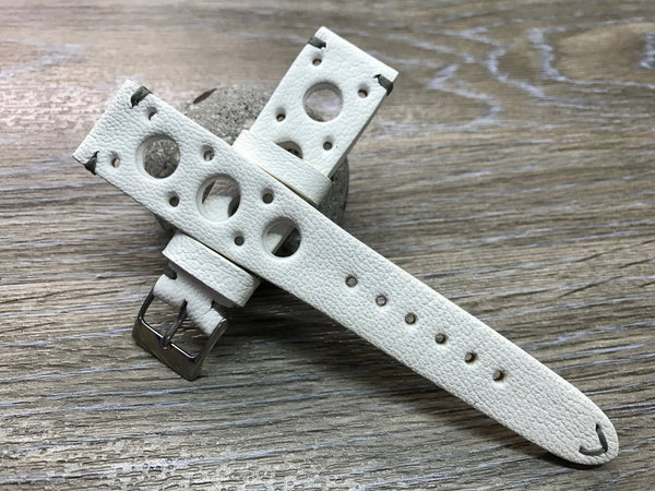 20mm GRAY Grey Vintage Nubuck Leather Racing Watch Strap Band