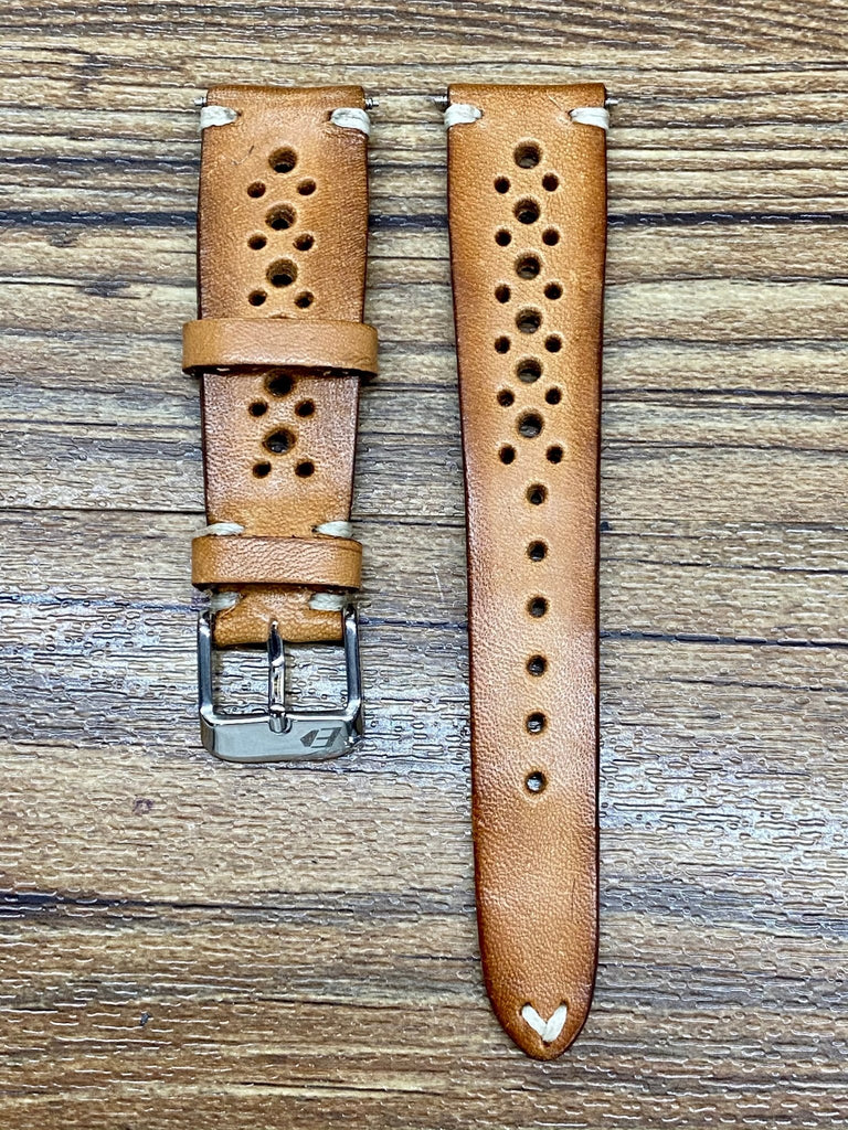 Racing Leather Watch Straps 20mm Rally Watch Band Christmas Gift