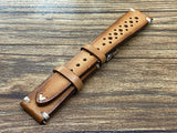 Rally Watch Straps, Leather Watch Straps, Rally Style, Vintage Brown Retro Racing Watch Band for 19mm 20mm Watch, Personalise Christmas Gift Ideas