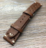 Rally Watch straps, Racing Watch Straps, Leather watch straps 20mm, Brown Leather watch bands, 18mm 19mm 20mm watch band, Valentines Day Gift