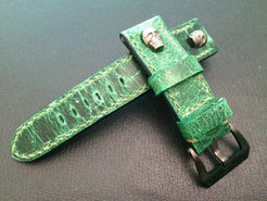 Real Leather Strap for Panerai watches (Gradual Green) 24mm/22mm - W Metal Skull - eternitizzz-straps-and-accessories