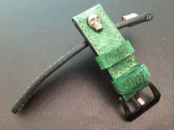 Real Leather Strap for Panerai watches (Gradual Green) 24mm/22mm - W Metal Skull - eternitizzz-straps-and-accessories