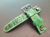 Real Leather Strap for Panerai watches (Gradual Green) 24mm/22mm - W Metal Skull - eternitizzz-straps-and-accessories
