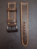 Real Leather watch Strap for Panerai watches (Dark Raw Brown Color) 24mm/22mm - eternitizzz-straps-and-accessories