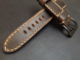 Real Leather watch Strap for Panerai watches (Dark Raw Brown Color) 24mm/22mm - eternitizzz-straps-and-accessories