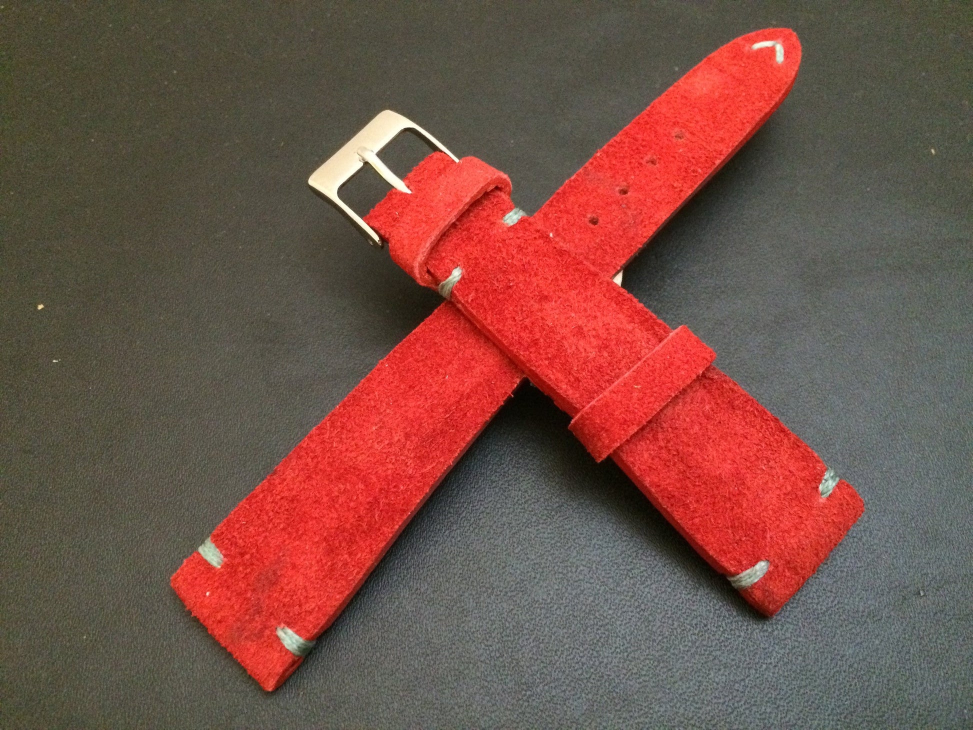 Real suede leather watch strap for Rolex, IWC, Omega (Red) - 20mm/16mm - eternitizzz-straps-and-accessories