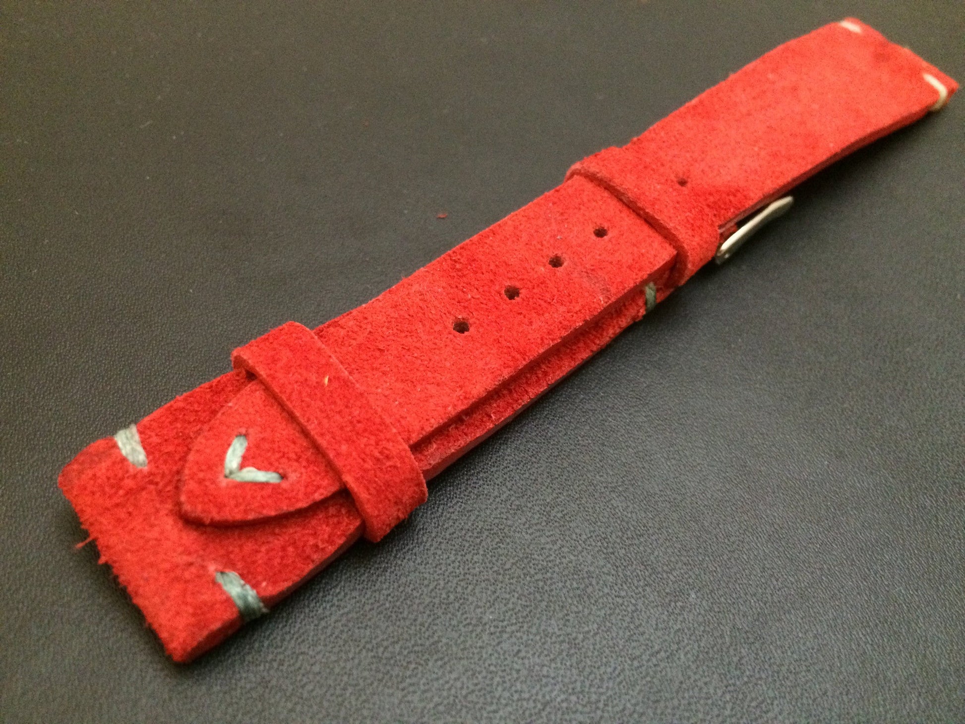 Real suede leather watch strap for Rolex, IWC, Omega (Red) - 20mm/16mm - eternitizzz-straps-and-accessories