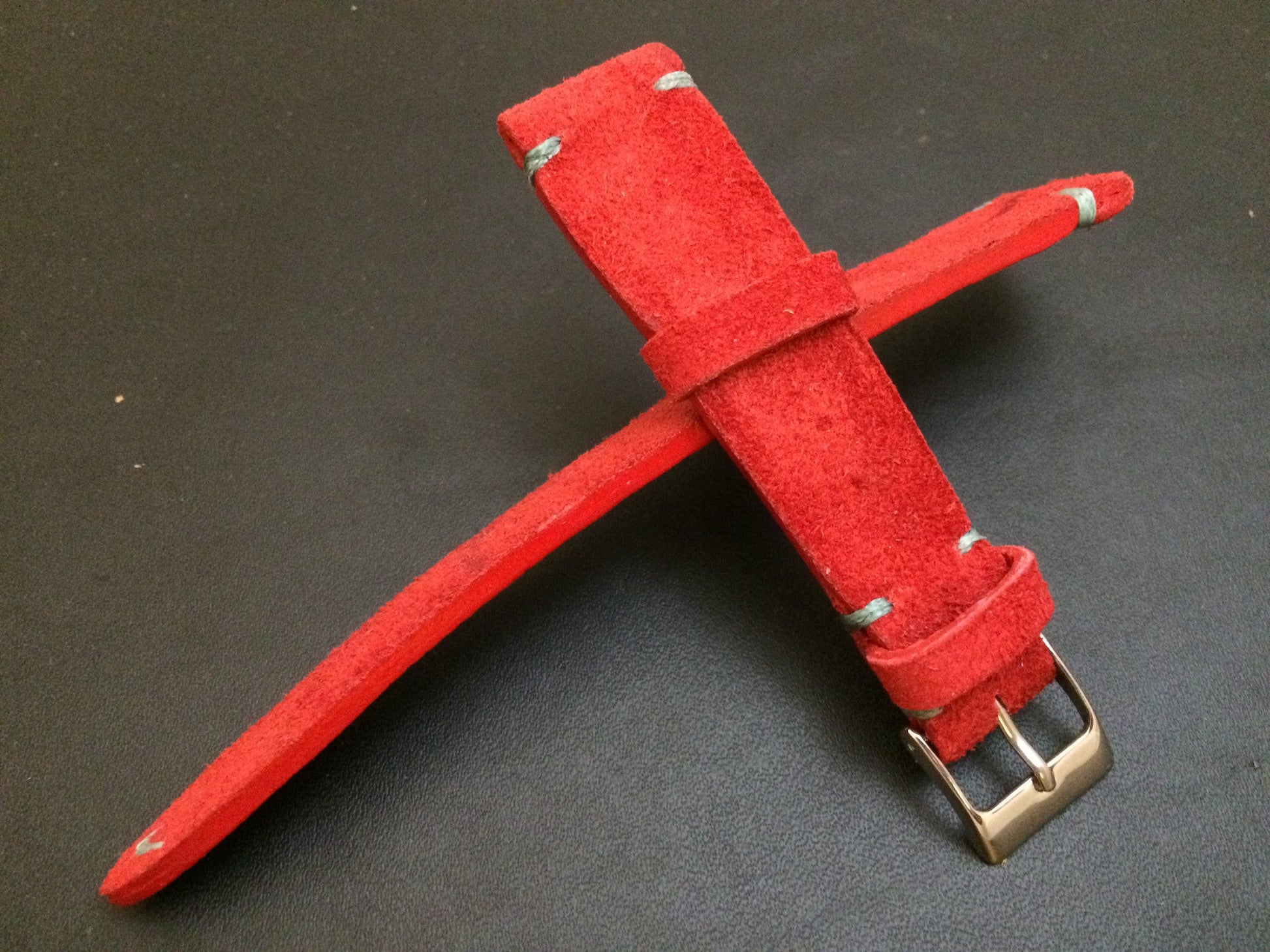 Real suede leather watch strap for Rolex, IWC, Omega (Red) - 20mm/16mm - eternitizzz-straps-and-accessories