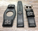 Samsung Galaxy Watch 46mm Watch Bands, Black Leather Galaxy Bund Straps, 42mm Midnight Black, Rose Gold Watch Strap Replacement, Personalise Gift idea