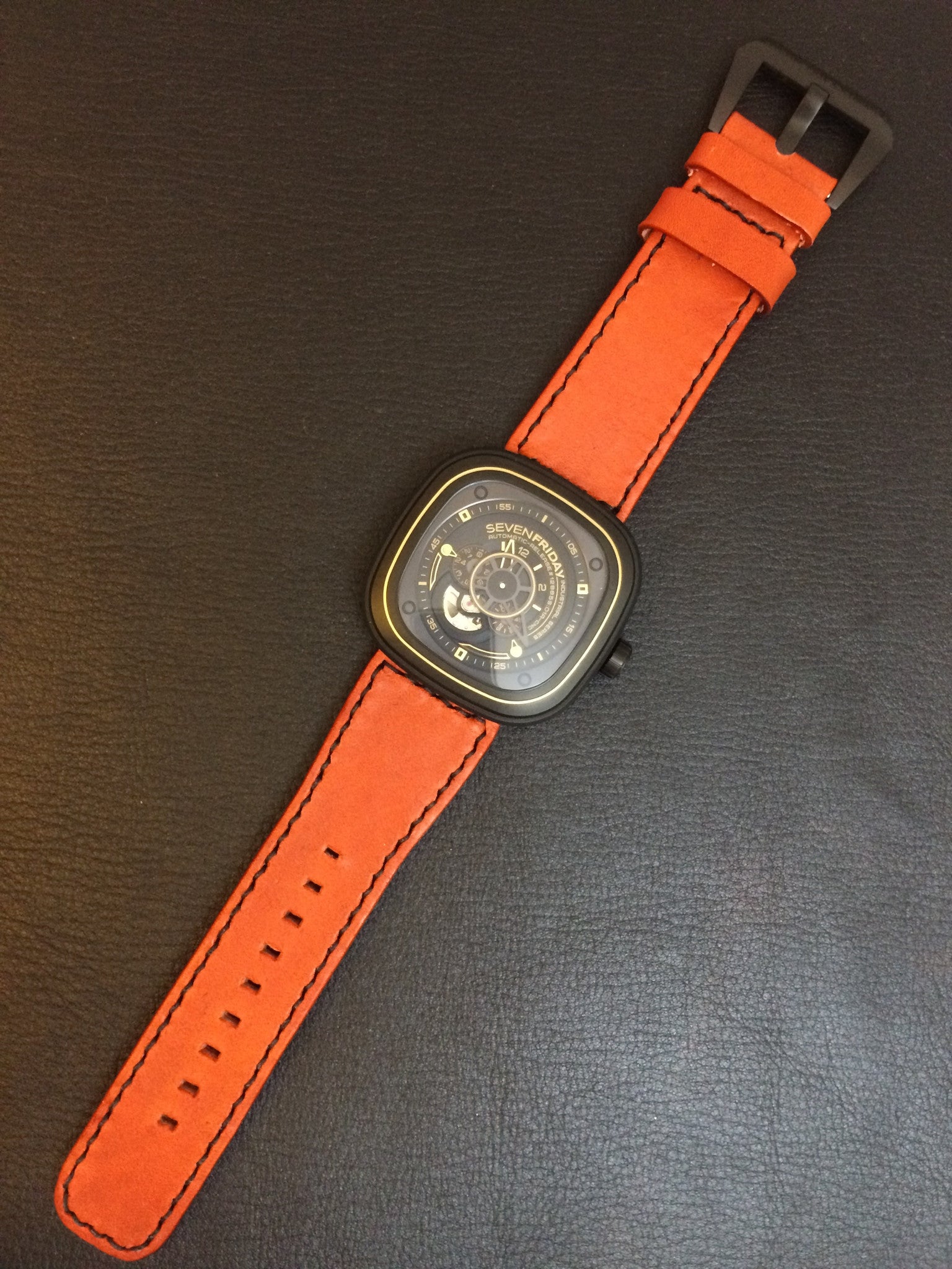 SevenFriday watch band, SevenFriday watch strap, 28mm Watch Strap, Orange Watch Strap Replacement - eternitizzz-straps-and-accessories