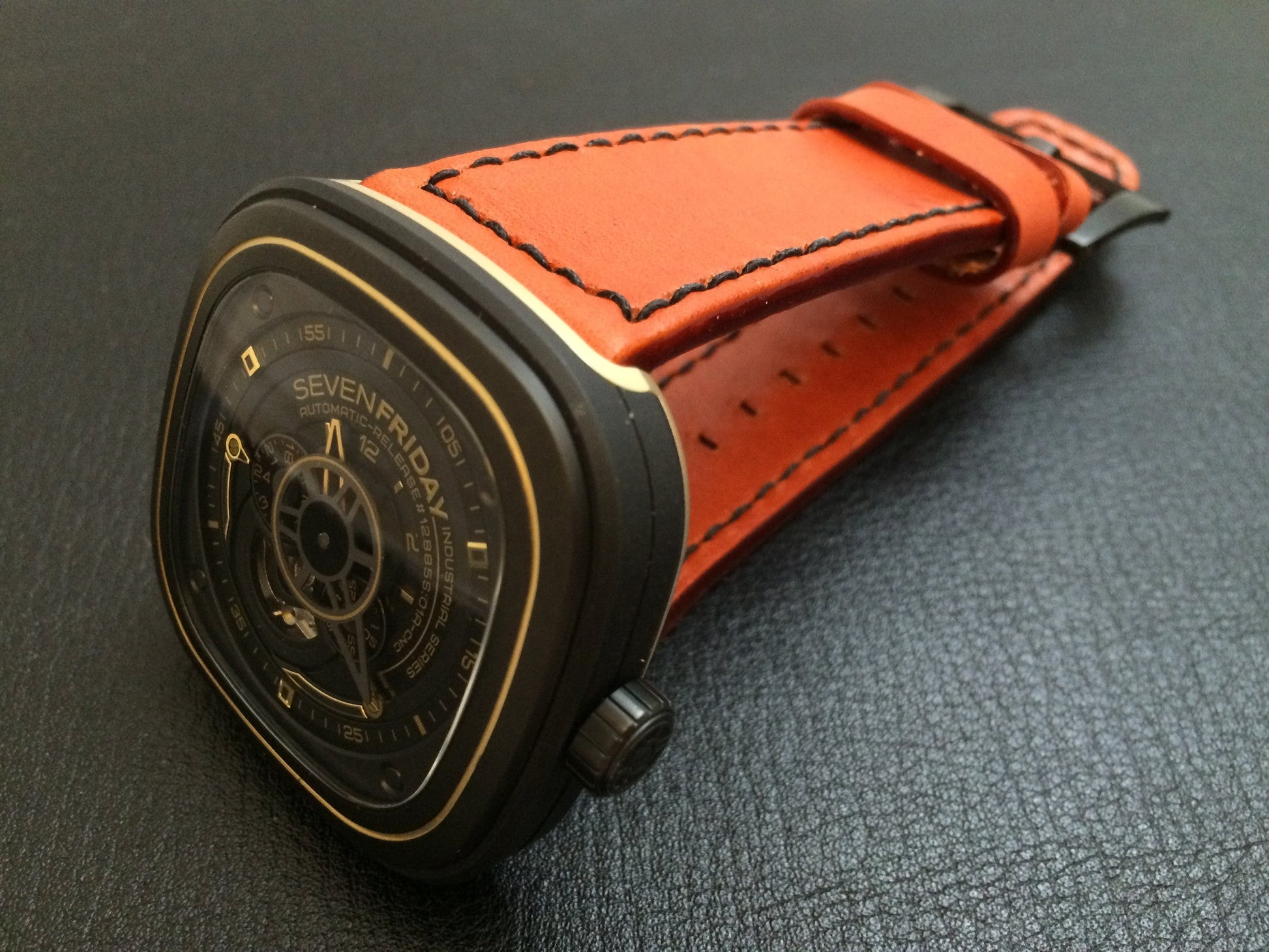 SevenFriday watch band, SevenFriday watch strap, 28mm Watch Strap, Orange Watch Strap Replacement - eternitizzz-straps-and-accessories