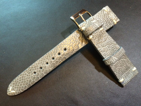 Shiny Grey Genuine Leather watch strap for Rolex (20/16 mm) - Rare material