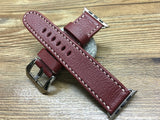 Apple Watch 44mm 40mm 38mm 42mm, Apple Watch Band, Brandy Red Leather Watch Strap, Series 1 2 3 4 - eternitizzz-straps-and-accessories