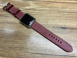 Smartwatch Band, Apple Watch, iWatch Band, Brandy Red Leather Watch Band, Samsung Galaxy Watch Band, Apple Watch Ultra, Valentines Day Gift Ideas