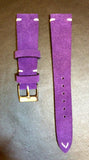 Suede Leather Watch Strap, Rolex Watch Strap, IWC Watch Band, Purple Watch Strap, 20mm, 19mm, 18mm watch band - eternitizzz-straps-and-accessories