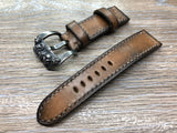 Vintage Leather Watch Strap 24mm, Retro Watch Strap 26mm, Ageing Brown Leather Watch Band, 26mm Brown Leather Watch Strap for Vintage Lover